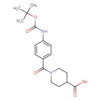 Chemical structure of 1-(4-{[(tert-butoxy)carbonyl]amino}benzoyl)piperidine-4-carboxylic acid - CSSB00382641614