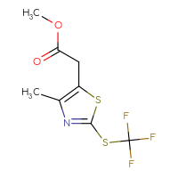 Chemical structure of methyl 2-{4-methyl-2-[(trifluoromethyl)sulfanyl]-1,3-thiazol-5-yl}acetate - CSSB06657189062