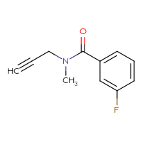 Chemical structure of 3-fluoro-N-methyl-N-(prop-2-yn-1-yl)benzamide - CSSB00013049749