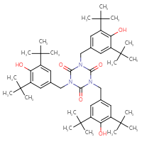 Chemical structure of tris[(3,5-di-tert-butyl-4-hydroxyphenyl)methyl]-1,3,5-triazinane-2,4,6-trione - CSSB00016990303