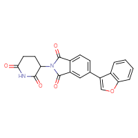 Chemical structure of 5-(1-benzofuran-3-yl)-2-(2,6-dioxopiperidin-3-yl)-2,3-dihydro-1H-isoindole-1,3-dione - CSSB06592191893
