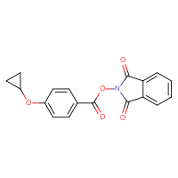 Chemical structure of 1,3-dioxo-2,3-dihydro-1H-isoindol-2-yl 4-cyclopropoxybenzoate - CSSB00133014401