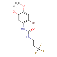 Chemical structure of 1-(2-bromo-4,5-dimethoxyphenyl)-3-(3,3,3-trifluoropropyl)urea - CSSB02076152247