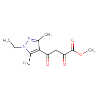 Chemical structure of methyl 4-(1-ethyl-3,5-dimethyl-1H-pyrazol-4-yl)-2,4-dioxobutanoate - CSSB00000336878