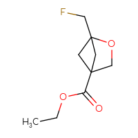 Chemical structure of ethyl 1-(fluoromethyl)-2-oxabicyclo[2.1.1]hexane-4-carboxylate - CSSB00154264602