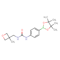 Chemical structure of 3-[(3-methyloxetan-3-yl)methyl]-1-[4-(4,4,5,5-tetramethyl-1,3,2-dioxaborolan-2-yl)phenyl]urea - CSSB02533541252