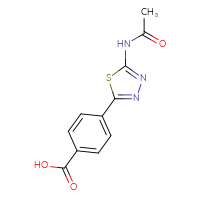 Chemical structure of 4-(5-acetamido-1,3,4-thiadiazol-2-yl)benzoic acid - CSSB06581047353