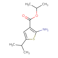 Chemical structure of propan-2-yl 2-amino-5-(propan-2-yl)thiophene-3-carboxylate - CSSB00011451221