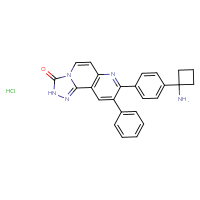 Chemical structure of 8-[4-(1-aminocyclobutyl)phenyl]-9-phenyl-2H,3H-[1,2,4]triazolo[3,4-f]1,6-naphthyridin-3-one hydrochloride - CSSB02495333791