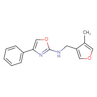 Chemical structure of N-[(4-methylfuran-3-yl)methyl]-4-phenyl-1,3-oxazol-2-amine - CSSB15119195296