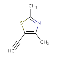 Chemical structure of 5-ethynyl-2,4-dimethyl-1,3-thiazole - CSSB00000054737