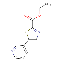 Chemical structure of ethyl 5-(pyridin-3-yl)-1,3-thiazole-2-carboxylate - CSSB00010253671