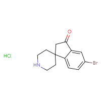 Chemical structure of 5-bromo-2,3-dihydrospiro[indene-1,4'-piperidin]-3-one hydrochloride - CSSB06744500068