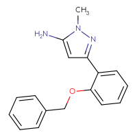 Chemical structure of 3-[2-(benzyloxy)phenyl]-1-methyl-1H-pyrazol-5-amine - CSSB00015020914