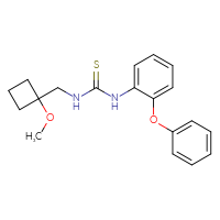 Chemical structure of 3-[(1-methoxycyclobutyl)methyl]-1-(2-phenoxyphenyl)thiourea - CSSB00297277830