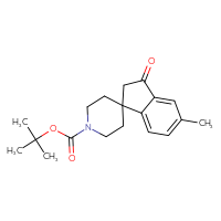Chemical structure of tert-butyl 5-methyl-3-oxo-2,3-dihydrospiro[indene-1,4'-piperidine]-1'-carboxylate - CSSB00010062915