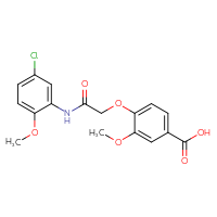 Chemical structure of 4-{[(5-chloro-2-methoxyphenyl)carbamoyl]methoxy}-3-methoxybenzoic acid - CSSB00000679905