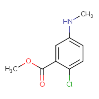 Chemical structure of methyl 2-chloro-5-(methylamino)benzoate - CSSB00011806295