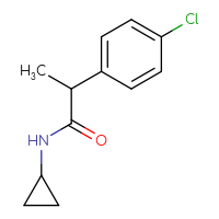 Chemical structure of 2-(4-chlorophenyl)-N-cyclopropylpropanamide - CSSB01992191918