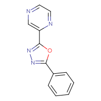 Chemical structure of 2-(5-phenyl-1,3,4-oxadiazol-2-yl)pyrazine - CSSB00103430352