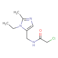 Chemical structure of 2-chloro-N-[(1-ethyl-2-methyl-1H-imidazol-5-yl)methyl]acetamide - CSSB02433279038