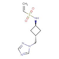 Chemical structure of N-[(1r,3r)-3-[(1H-1,2,4-triazol-1-yl)methyl]cyclobutyl]ethene-1-sulfonamide - CSSB02144336987