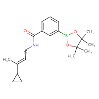 Chemical structure of N-(3-cyclopropylbut-2-en-1-yl)-3-(4,4,5,5-tetramethyl-1,3,2-dioxaborolan-2-yl)benzamide - CSSB03473455935