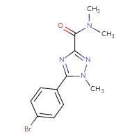 Chemical structure of 5-(4-bromophenyl)-N,N,1-trimethyl-1H-1,2,4-triazole-3-carboxamide - CSSB21043411795