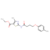 Chemical structure of ethyl 4-methyl-2-[4-(4-methylphenoxy)butanamido]-1,3-thiazole-5-carboxylate - CSSB00105898532