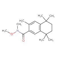 Chemical structure of N-methoxy-N,3,5,5,8,8-hexamethyl-5,6,7,8-tetrahydronaphthalene-2-carboxamide - CSSB09379570758