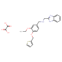 Chemical structure of [(1H-1,3-benzodiazol-2-yl)methyl]({3-ethoxy-4-[(thiophen-2-yl)methoxy]phenyl}methyl)amine; oxalic acid - CSSB00027204842