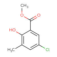 Chemical structure of methyl 5-chloro-2-hydroxy-3-methylbenzoate - CSSB00010164266