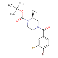Chemical structure of tert-butyl (2S)-4-(4-bromo-3-fluorobenzoyl)-2-methylpiperazine-1-carboxylate - CSSB00326986411