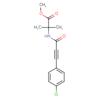 Chemical structure of methyl 2-[3-(4-chlorophenyl)prop-2-ynamido]-2-methylpropanoate - CSSB02285700187