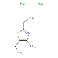 Chemical structure of 1-(2-ethyl-4-methyl-1,3-thiazol-5-yl)methanamine dihydrochloride - CSSB00015186448