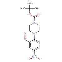 Chemical structure of tert-butyl 4-(2-formyl-4-nitrophenyl)piperazine-1-carboxylate - CSSB00025733679