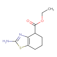 Chemical structure of ethyl 2-amino-4,5,6,7-tetrahydro-1,3-benzothiazole-4-carboxylate - CSSB00011934838
