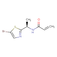 Chemical structure of N-[(1R)-1-(5-bromo-1,3-thiazol-2-yl)ethyl]prop-2-enamide - CSSB14982490796