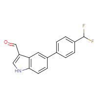 Chemical structure of 5-[4-(difluoromethyl)phenyl]-1H-indole-3-carbaldehyde - CSSB06589128110