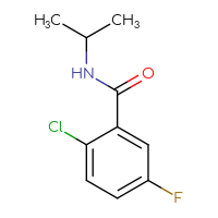 Chemical structure of 2-chloro-5-fluoro-N-(propan-2-yl)benzamide - CSSB00010562255