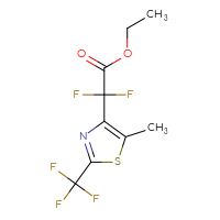 Chemical structure of ethyl 2,2-difluoro-2-[5-methyl-2-(trifluoromethyl)-1,3-thiazol-4-yl]acetate - CSSB20935601236