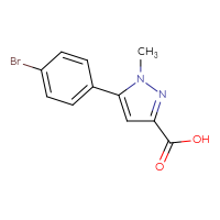 Chemical structure of 5-(4-bromophenyl)-1-methyl-1H-pyrazole-3-carboxylic acid - CSSB00010191882