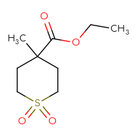Chemical structure of ethyl 4-methyl-1,1-dioxo-1λ⁶-thiane-4-carboxylate - CSSB00055188441