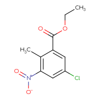 Chemical structure of ethyl 5-chloro-2-methyl-3-nitrobenzoate - CSSB00012921600