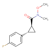 Chemical structure of (1S,2S)-2-(4-fluorophenyl)-N-methoxy-N-methylcyclopropane-1-carboxamide - CSSB21151592077