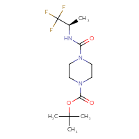 Chemical structure of tert-butyl 4-{[(2R)-1,1,1-trifluoropropan-2-yl]carbamoyl}piperazine-1-carboxylate - CSSB02112686581