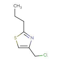 Chemical structure of 4-(chloromethyl)-2-propyl-1,3-thiazole - CSSB00000736013