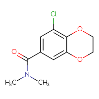 Chemical structure of 8-chloro-N,N-dimethyl-2,3-dihydro-1,4-benzodioxine-6-carboxamide - CSSB00000262734