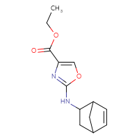 Chemical structure of ethyl 2-({bicyclo[2.2.1]hept-5-en-2-yl}amino)-1,3-oxazole-4-carboxylate - CSSB01832484463