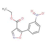 Chemical structure of ethyl 5-(3-nitrophenyl)-1,2-oxazole-4-carboxylate - CSSB05561901175